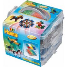 Hama 6701 - Sortierbox mit ca. 6000 Midi-Bügelperlen, 3 Stiftplatten und Zubehör