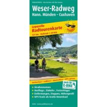 PUBLICPRESS Leporello Radtourenkarte Weser-Radweg, Hann. Münden - Cuxhaven