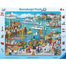 Ravensburger 06152 - Ein Tag am Hafen, Rahmenpuzzle, 24 Teile, Puzzle