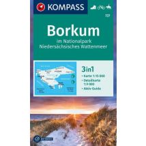 KOMPASS Wanderkarte 727 Borkum im Nationalpark Niedersächsisches Wattenmeer 1:15.000