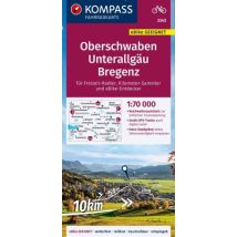 KOMPASS Fahrradkarte 3345 Oberschwaben, Unterallgäu, Bregenz 1:70.000