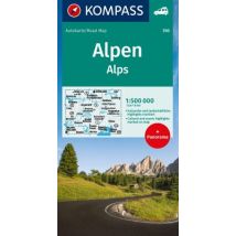 KOMPASS Autokarte Alpen, Alps, Alpi, Alpes 1:500.000