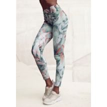 LASCANA ACTIVE Leggings, mit breitem Bündchen und Blätterdruck