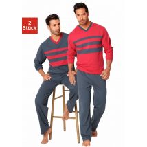 le jogger® Pyjama »Schlafanzug für Herren«, (Packung, 4 tlg., 2 Stück), aus 100% Baumwolle