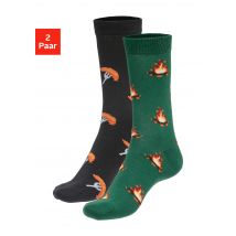 John Devin Socken, (Packung, 2 Paar), mit bunten eingestrickten Motiven