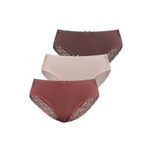 Vivance Jazz-Pants Slips, (3er-Pack), aus elastischer Baumwolle mit floraler Spitze