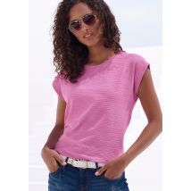Vivance T-Shirt »mit modischer Streifenstruktur«, aus weicher Baumwoll-Qualität