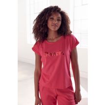 Bench. Loungewear T-Shirt »-Kurzarmshirt, Loungeshirt«, mit glänzendem Logodruck, Loungewear