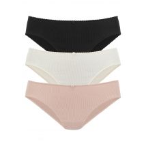 Vivance Jazz-Pants Slips, (3er-Pack), aus weicher und elastischer Rippware, mit zartem Röschen vorn