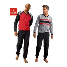 le jogger® Pyjama, (Packung, 4 tlg., 2 Stück), Schlafanzug in langer Form