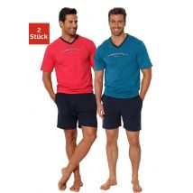 AUTHENTIC LE JOGGER Pyjama, (Packung, 4 tlg., 2 Stück), Schlafanzug mit Frontprint