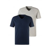 H.I.S Unterziehshirt, (2 St.), mit V-Ausschnitt und kleinem Logo, Unterhemd, T-Shirt