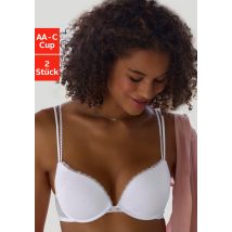 petite fleur Push-up-BH, aus süssem Herzchen-Mesh mit edlen Spaghettiträgern, sexy Dessous