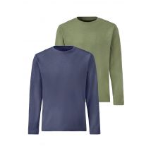John Devin Langarmshirt »mit Struktur«, (2er-Pack), Longsleeve in hochwertiger slub-yarn Qualität