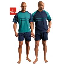 le jogger® Pyjama, (Packung, 4 tlg., 2 Stück), mit aufgesetzten Streifen
