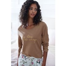 LASCANA Pyjamaoberteil, mit Folienprint