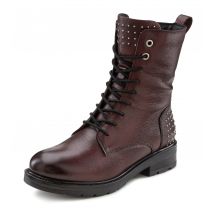 LASCANA Schnürboots, Reissverschlusstiefel, Bikerboots aus Leder mit kleinen Nieten