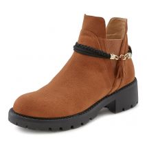 LASCANA Chelseaboots, mit abnehmbarem Band und Chunky-Sohle, Ankle Boots, Stiefelette
