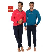 AUTHENTIC LE JOGGER Pyjama, (Packung, 4 tlg., 2 Stück), Schlafanzug mit Frontprint