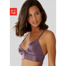 petite fleur goldfarben Bralette-BH, ohne Bügel in Leder-Optik mit Reissverschluss, Kunstleder, sexy Dessous