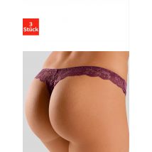 petite fleur String, (3 St.), hinten komplett aus zarter Jacquardspitze
