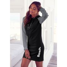 Bench. Loungewear Sweatkleid, mit Kapuze und farblich abgesetzten Ärmeln
