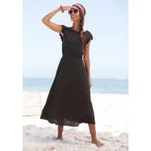 Beachtime Midikleid, aus Viskosejersey, kurzärmliges Sommerkleid, Strandkleid, Basic