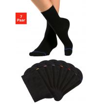 H.I.S Basicsocken, (Packung, 7 Paar), mit eingestrickter farbiger Spitzennaht