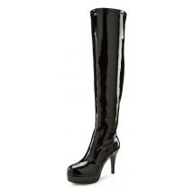 LASCANA Belle Affaire Overkneestiefel, mit Plateau und erotischer Lack-Optik, High-Heel-Stiefelette