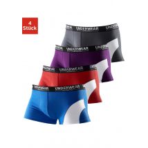 AUTHENTIC UNDERWEAR Boxershorts, (Packung, 4 St.), in Hipster-Form mit kontrastfarbenen Einsatz