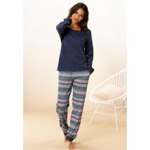 Vivance Dreams Pyjama, (2 tlg.), mit buntem Zick-Zack-Muster