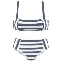 Venice Beach Bustier-Bikini, mit gewebten Streifen