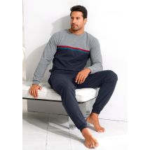 le jogger® Pyjama, (2 tlg., 1 Stück), in langer Form mit kontrastfarbenen Streifen