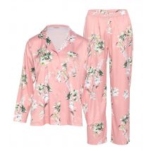 PURE SHAPE DAY&NIGHT Pyjama Set Hemdbluse & Hose in Satin 50/52 puderrosé