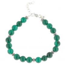 Kala Ratna Armband, Achat smaragdgrün, Silber 925, ca. 19 + 3 cm x smaragdgrüner Achat