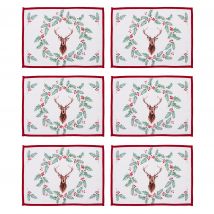 Dekorieren macht glücklich Tischset Buon Natale, 6er Set x rot