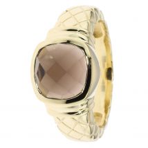 Eglanzia Solitär-Ring ""Nobiltà"", Rauchquarz, vergoldet 20 x Rauchquarz