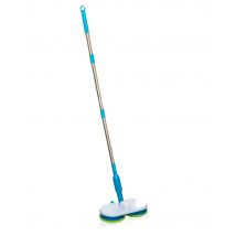 sauber daheim Hurricane Elektrischer Mopp ""Floating Mop"" 90 Minuten Akkulaufzeit, inkl. 6 Reinigungspads x blau/weiß