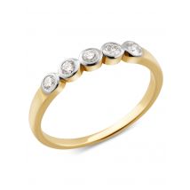 Christian Materne Private Diamonds Rivière-Ring, 5 Brillanten, Gold 375 poliert 20 Gold 375