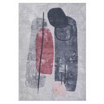 Mein Lieblingsplatz Waschbarer In- & Outdoor Teppich, 230 x 160 cm x Formen rot-blau
