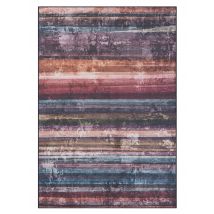 Mein Lieblingsplatz Waschbarer In- & Outdoor Teppich, 230 x 160 cm x Streifen dunkel bunt