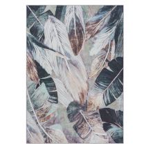 Mein Lieblingsplatz Waschbarer In- & Outdoor Teppich, 230 x 160 cm x Federn braun-beige