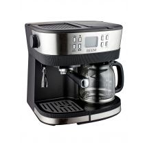 BEEM Espresso- und Kaffeemaschine ""Fresh-Aroma"" mit Milchschaumdüse, 2-in-1, Permanentfilter x schwarz/edelstahl