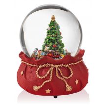 Dekorieren macht glücklich BRANDANI Schneeball-Spieluhr mit Tannenbaum-Motiv, 14,5 cm x rot