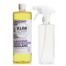 Klarschiff Badreiniger ""Badglanz"" inkl. Leerflasche & Sprühkopf, 1 l x gelb