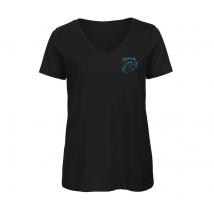 T-SHIRT (femme) Col V - Poil de Parole - Noir