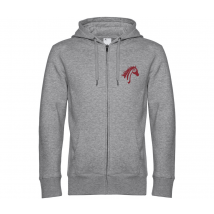 SWEAT ZIPPÉ (Homme) - Les amis des écuries du Luberon - Gris clair - BCU03K
