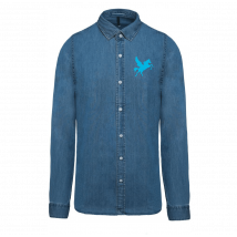 Chemise en jean (homme) - Ecurie des Cavalous - Chambray Blue - K512