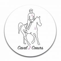 STICKER ROND - Caval 2 Coeurs