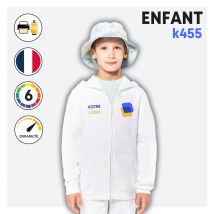 Sweat zippé avec capuche (enfant) - K455